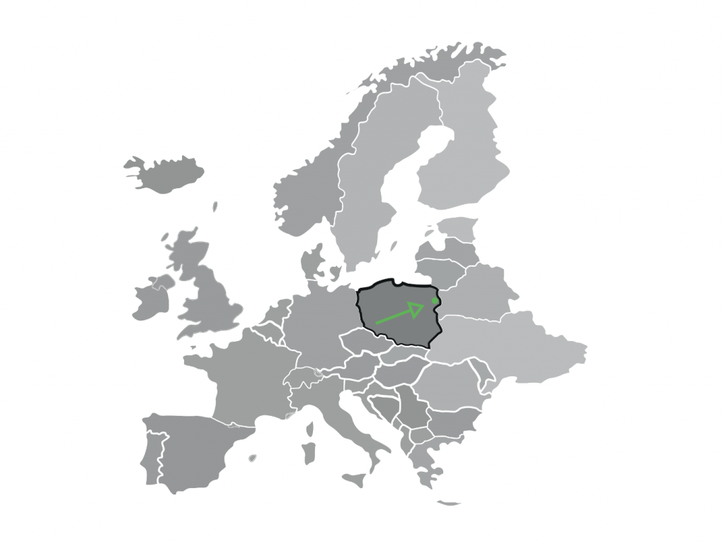 Supraśl na mapie Europy